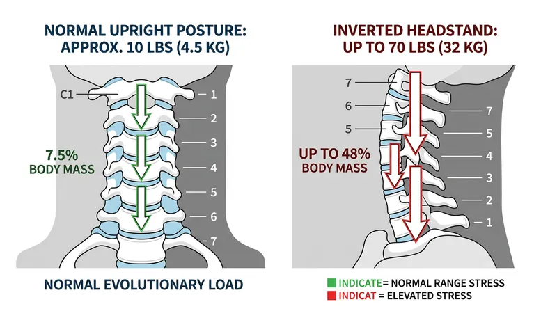 The cervical spine is evolutionarily designed to support only the weight of the human head.