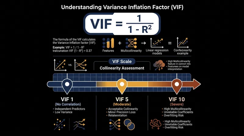 The Variance Inflation Factor quantifies exactly how much a coefficient's variance is inflated by correlation with other predictors.