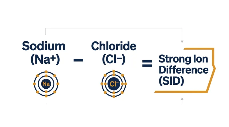 The strong ion difference is calculated by subtracting strong anions from strong cations.