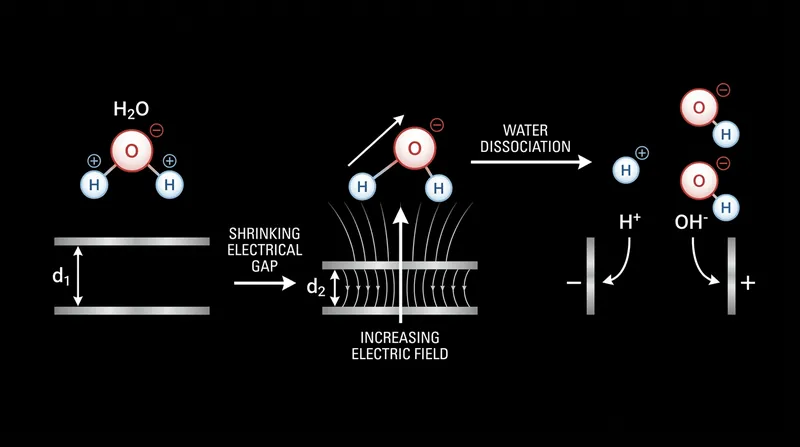 As the strong ion difference approaches zero, water molecules are forced to dissociate to maintain electroneutrality.