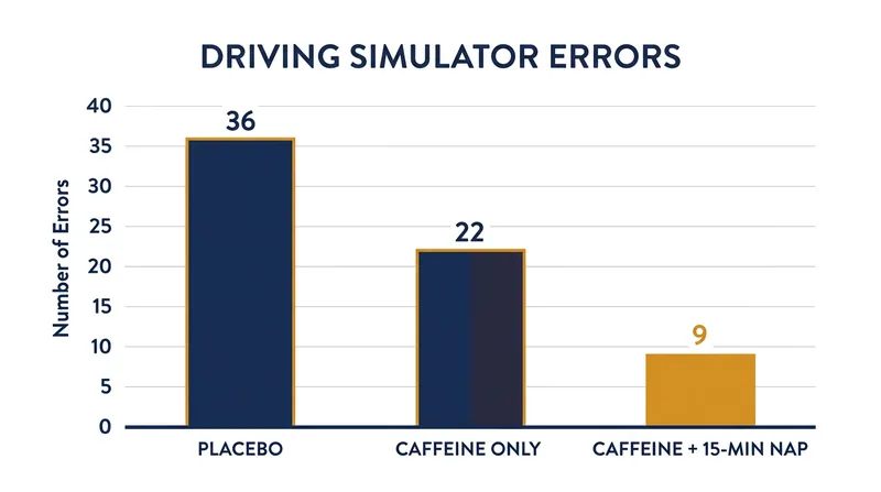 Clinical trials show that combining caffeine with a short nap reduces cognitive errors significantly more than caffeine alone.