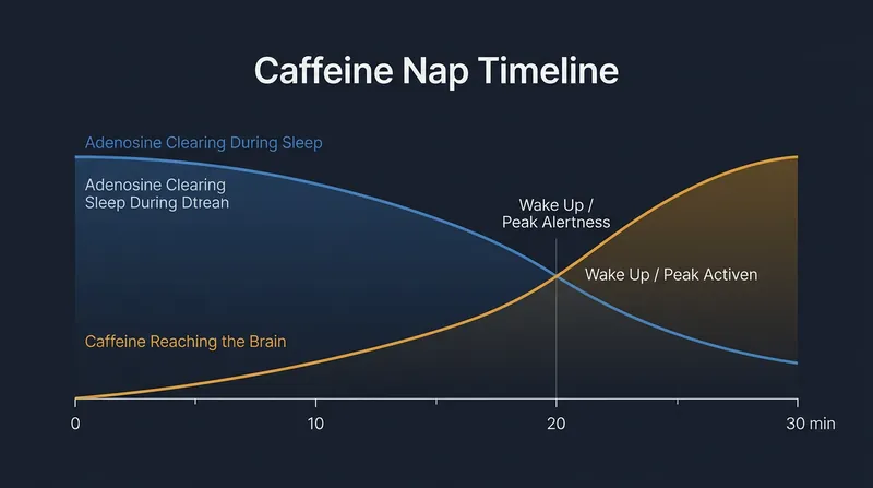 The 20-minute mark represents the exact intersection of maximum adenosine clearance and peak caffeine absorption.