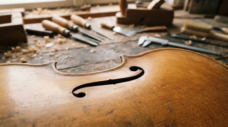 Illustration: The evolution of the f-hole was driven by a 2 percent error rate inherent to cutting thin wood by hand.
