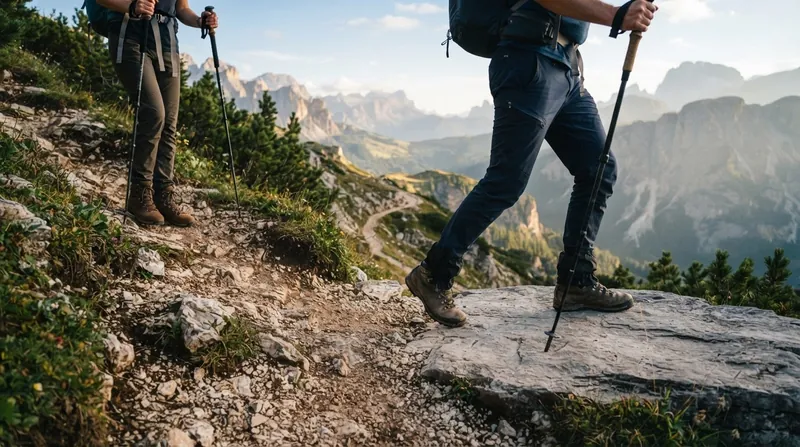 Illustration: When yielding, always step onto durable surfaces like rock or bare dirt to prevent trail erosion.