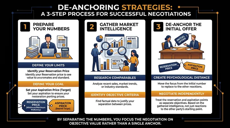 Candidates can neutralize a weak anchor by consciously focusing on their ideal target price instead of their backup plan.