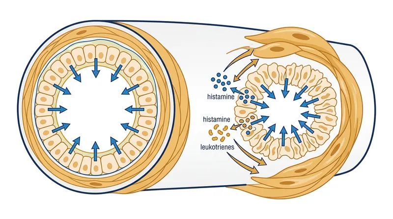 As the airway surface liquid evaporates, the remaining fluid becomes hyperosmolar, drawing water out of the underlying cells and triggering an inflammatory response.