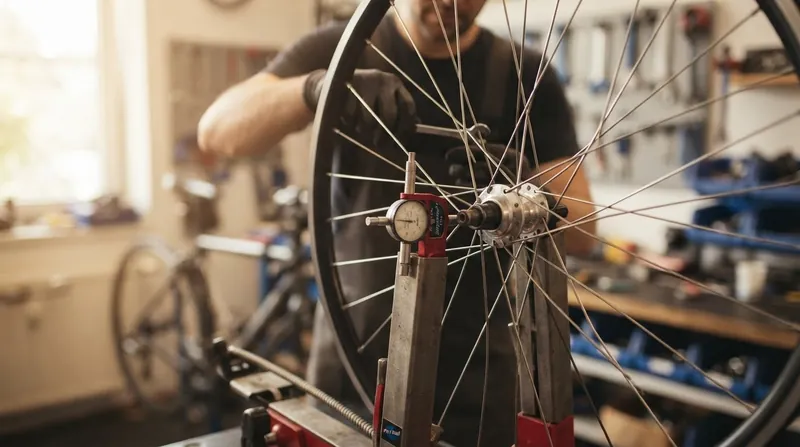 Illustration: Professional wheel builders use tensiometers to ensure every spoke carries an identical static load.