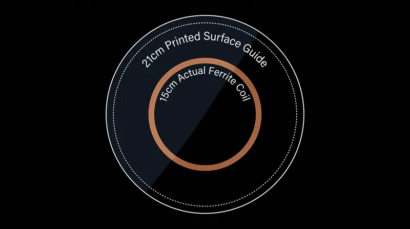 Manufacturers frequently print surface guides that are significantly larger than the underlying magnetic hardware.