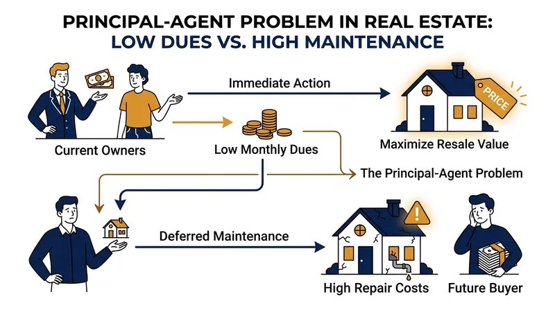 The time-horizon mismatch incentivizes current owners to pass capital liabilities to future buyers.