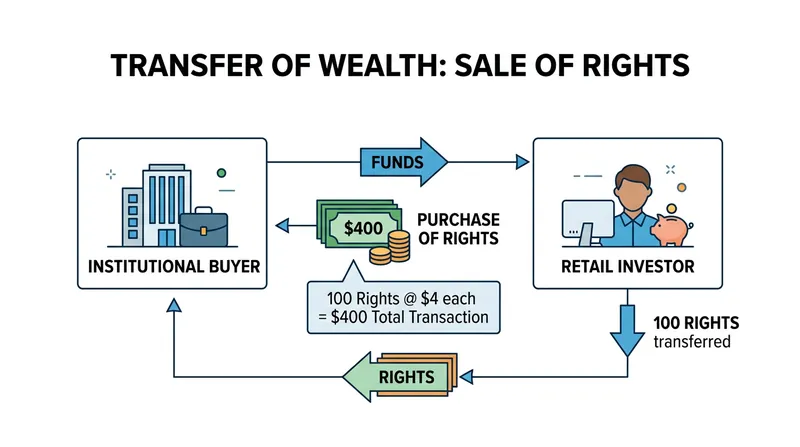Selling rights on the open market forces new investors to compensate existing shareholders for the dilution.