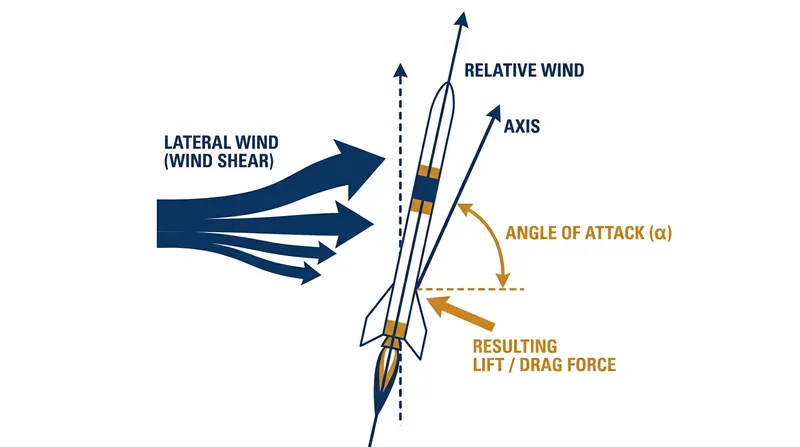 High-altitude wind shear can multiply the bending stress on a rocket, forcing flight computers to adjust the trajectory.