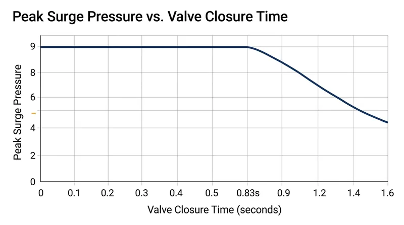 Any closure time faster than the 2L/a threshold produces the exact same peak pressure.