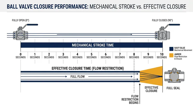 Valves with non-linear flow characteristics can trigger instantaneous shocks despite long mechanical stroke times.
