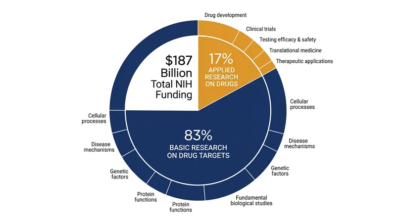 The vast majority of federal funding is directed toward identifying biological targets, the riskiest phase of drug discovery.