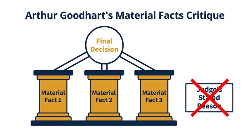Goodhart argued that the binding rule is found in the material facts, not the judge's explicit reasoning.