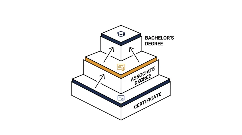Stackable credentials provide intermediate labor market value even if a student stops out early.