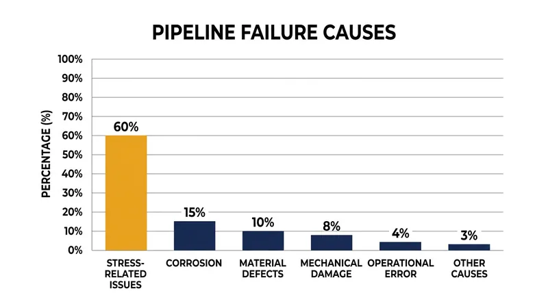 Despite strict engineering codes, stress-related issues remain the leading cause of pipeline ruptures worldwide.