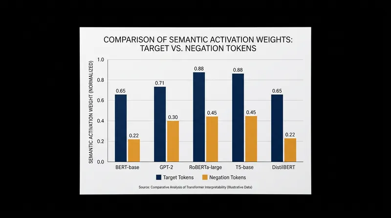 Analysis shows target tokens consistently generate higher activation weights than their corresponding negation cues.