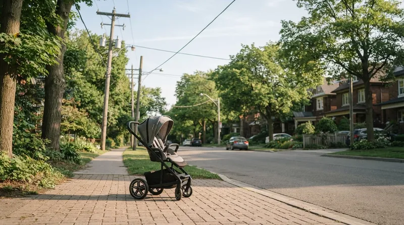Illustration: Without an eruv, observant families with young children would be unable to push strollers outside their homes on the Sabbath.