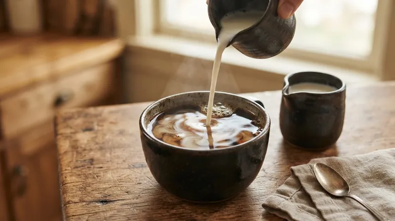 Illustration: Dairy proteins can bind to newly formed quinic acid, helping to mask the harsh astringency of a reheated cup.