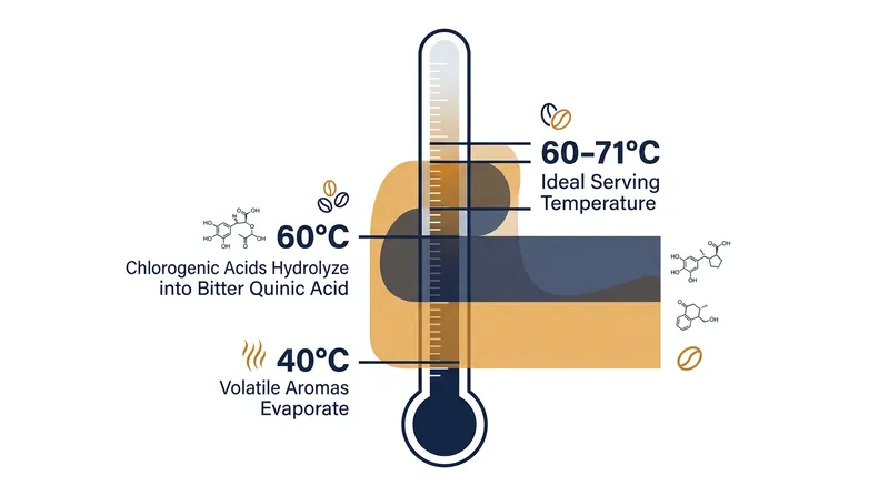 The temperature required to make coffee pleasantly hot is high enough to destroy its remaining flavor profile.