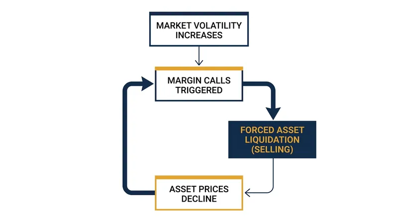 Synchronized asset sales by highly leveraged funds can create a self-reinforcing cycle of declining prices.