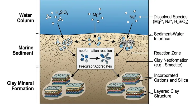 Reverse weathering permanently removes dissolved silica and potassium by binding them into new clay minerals on the seafloor.