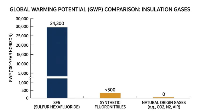 The massive climate penalty of SF6 has driven regulators to mandate its replacement.
