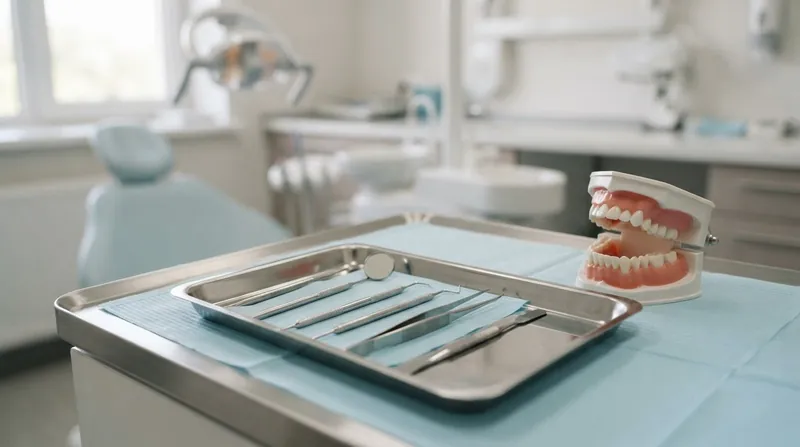 Illustration: Periodontal probing measures the depth of gum pockets to objectively determine a patient's disease risk.