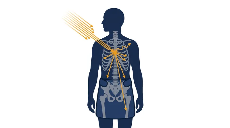 External lead aprons cannot block Compton scatter, which originates from within the patient's own tissues during an X-ray.