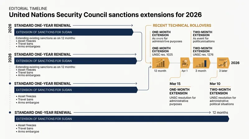 Recent Security Council votes have relied on short-term technical rollovers to keep the sanctions regime active during negotiations.