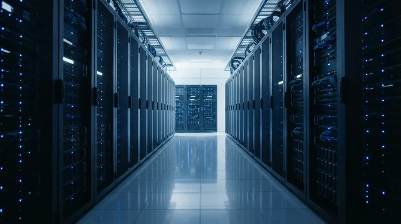 A glowing circular dial representing a mechanical counter reaching its maximum limit in a datacenter.