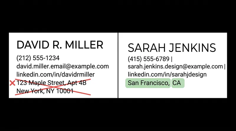 Listing only a city and state provides sufficient context while protecting applicant privacy.