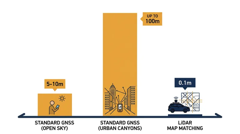 Positioning accuracy across different localization methods and environments.