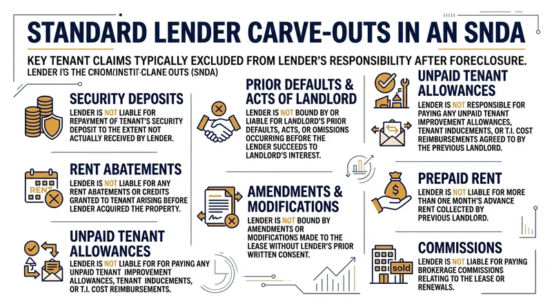 Lenders use carve-outs to avoid inheriting the prior landlord's financial liabilities.
