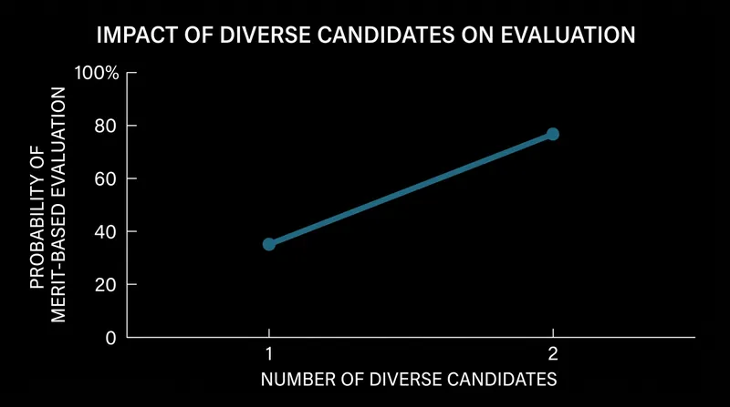 Status quo bias plummets when a demographic trait ceases to be a solo anomaly in the candidate pool.