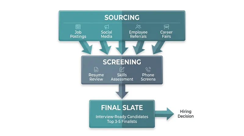 A balanced final slate requires widened search parameters and structured screening early in the recruitment funnel.