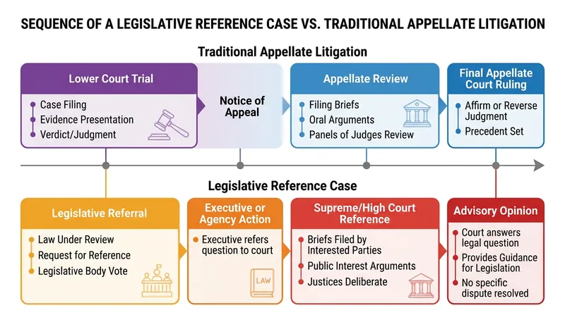 Reference cases resolve constitutional questions before enactment, bypassing years of lower-court litigation.