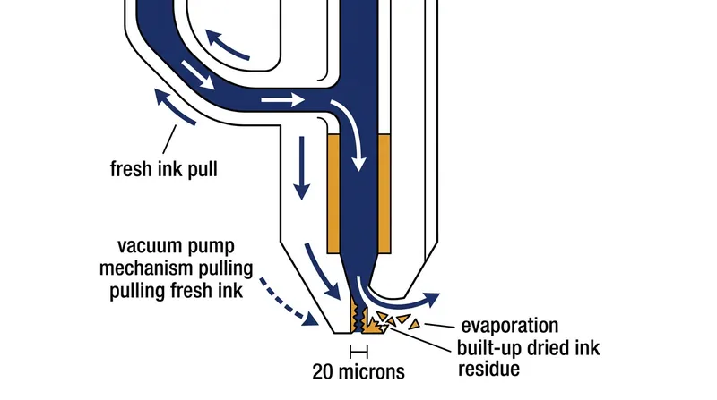 An anti-clog purge cycle forces fresh ink through the microscopic nozzles to prevent permanent blockages.