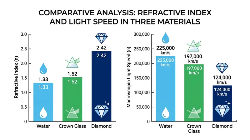 Higher electron densities generate more secondary waves, increasing the refractive index and slowing the macroscopic phase velocity.