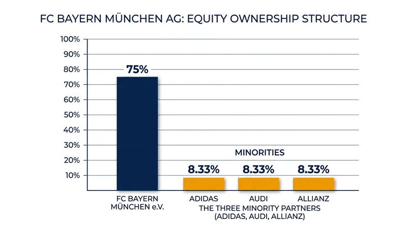 FC Bayern München AG equity distribution among its corporate partners.