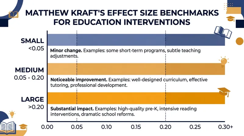 In the context of broad standardized tests, an effect size of 0.20 or greater is considered large.