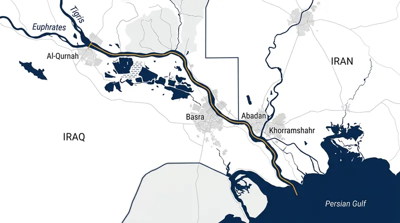 The 1975 agreement shifted the international border from the Iranian shore to the deepest navigable channel.