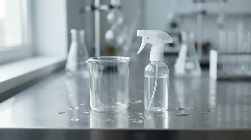 Illustration: Surfaces must remain visibly wet for at least 30 seconds for the alcohol to fully penetrate the microbes.