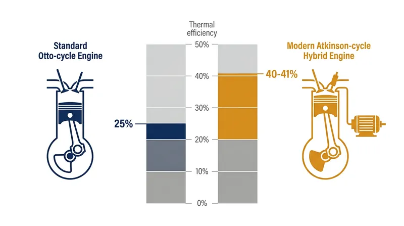 By over-expanding combustion gases, Atkinson-cycle engines extract significantly more kinetic energy from the same amount of fuel.