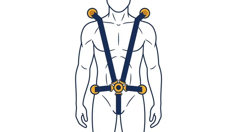 A standard 5-point harness secures the child at the shoulders, hips, and crotch.