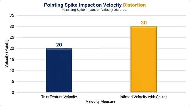 Assigning story points to research tasks artificially inflates a team's velocity, masking their true capacity for feature delivery.