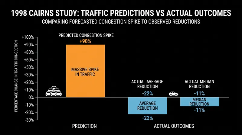 Historical traffic models consistently overestimated the gridlock caused by road closures.