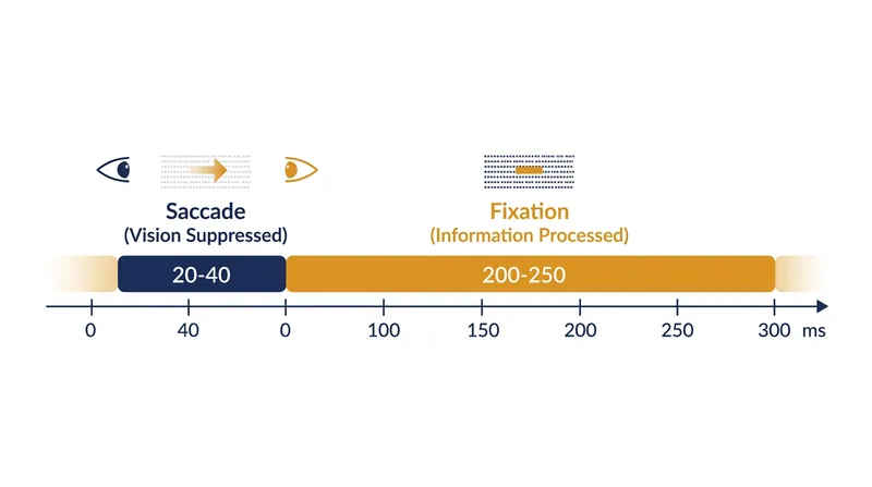 The human eye requires a 200-to-250-millisecond fixation to process new text.