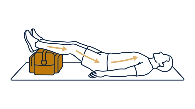 Elevating the legs uses gravity to restore venous return, typically reviving the athlete within two minutes.